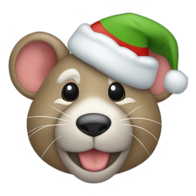 Maus mit Weihnachtsmütze  sticker