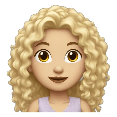 White skin color pakistani girl with black frizzy long hair sticker