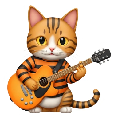 rockstar cat who plays guitar sticker