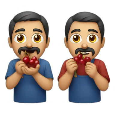 Armenian men eating cherries sticker