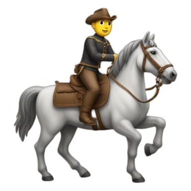 Homme sur un cheval sur un chien sticker