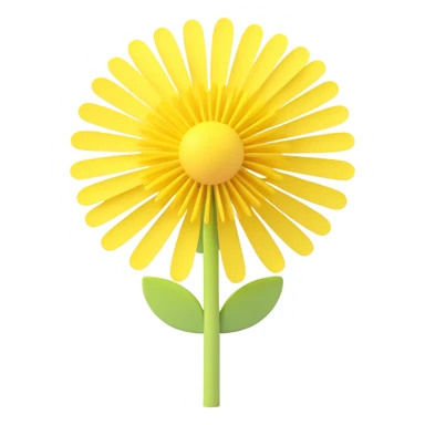 yellow dandelion, 3d ios style, soft pastel colors, smooth shapes, light shadow, modern minimalism, no text sticker