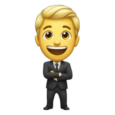 excited boy in suit sticker