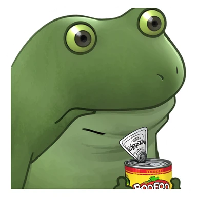 Jeff Koons style spam can sculpture  sticker