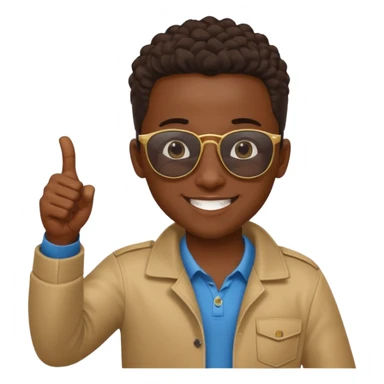 Creat light black kid with this "👍, 👈, 😀, 😎, reaction and make him habesha sticker