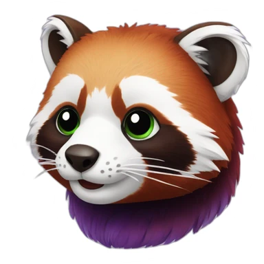 green and purple red panda sticker
