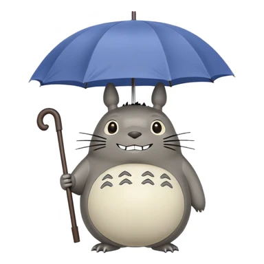Totoro holding an umbrella sticker
