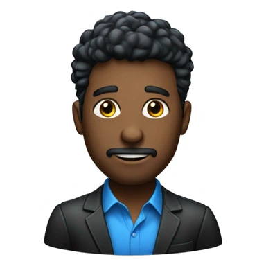 hombre con  una camisa azul corporativa de pelo negro sticker