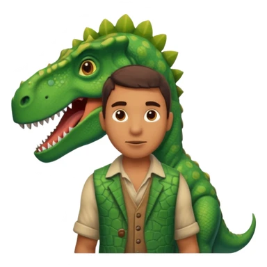 prehistoric man with dinosaur sticker
