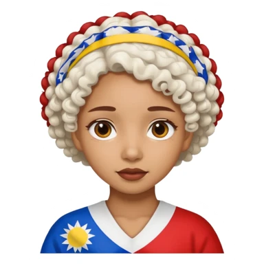 white curly hair brown girl pinoy flag sticker