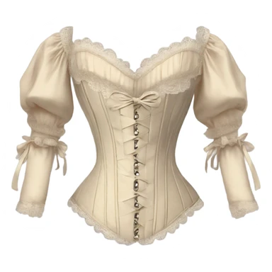 vintage rococo light beige corset with sleeves  sticker