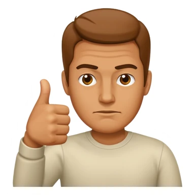 man giving a thumbs-down sticker