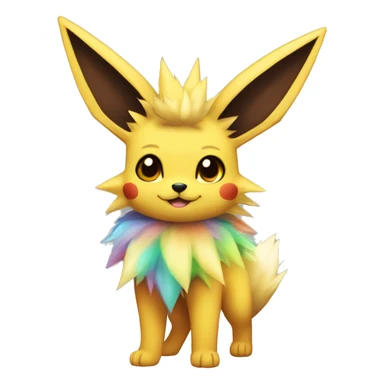 Jolteon-Flareon-Eevee with colorful stripes full body sticker