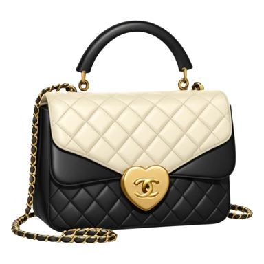 chanel heart white color bag sticker