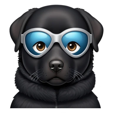 Black lab with ski mask sticker