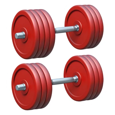 A simple dumbbell with two round weights, symbolizing fitness and strength. Minimal details, flat colors, emoji-like design. sticker