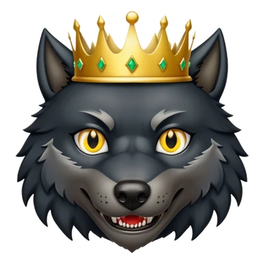 Scary Evil Black Wolf with Gold Crown sticker