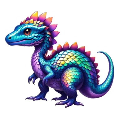 Vibrant dark dull Randomly-colored sparkly exotic Fakémon-creature sticker