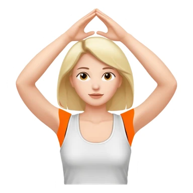 A woman who just woke up, stretching lazily with her hands raised sticker