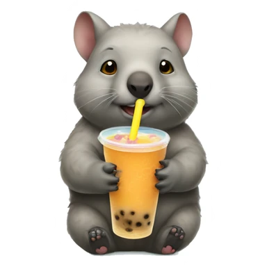wombat drinks bubble tea sticker