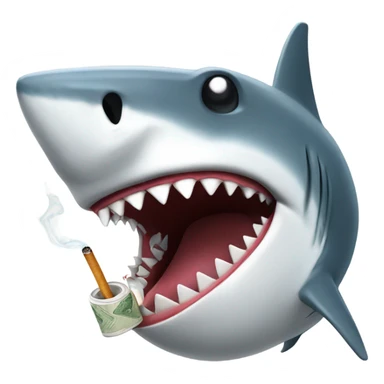 shark with a cigarette  sticker