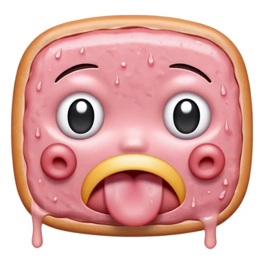 kawaii crying EMOJI made of SPAM MEAT sticker