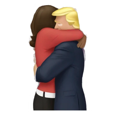 Trump hugging Kamala  sticker