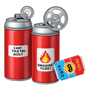 a can of gasoline and 2 tickets sticker