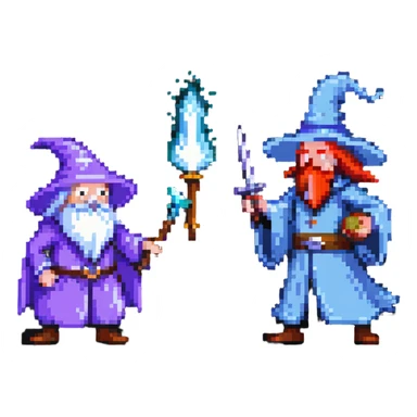 wizard and brain in a duel sticker
