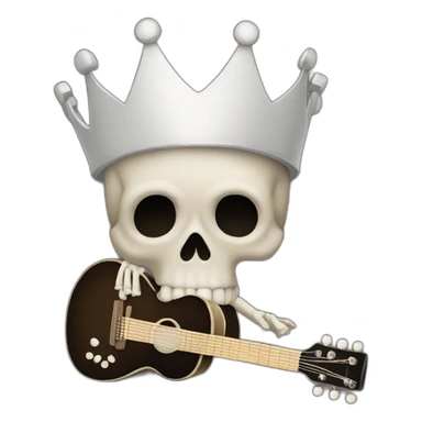 Soolking brook; skeletal character ; affro cut; guitar; crown sticker