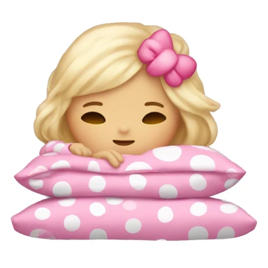 blonde girl sleeping in hello kitty pajamas sticker