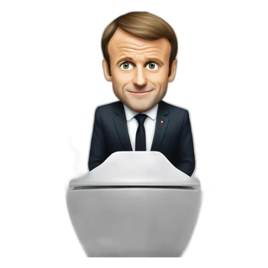 Emmanuel Macron on toilets sticker