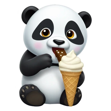 Panda eating ice cream sticker