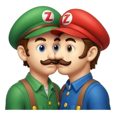mario and luigi kissing sticker