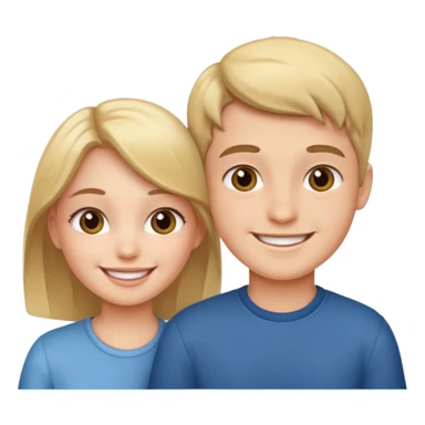 portrait of a girl and boy sticker