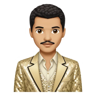 El DeBarge with dark brown hair, cream sequin outfit sticker