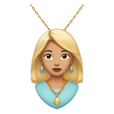 woman wearing a gold chain necklace sticker