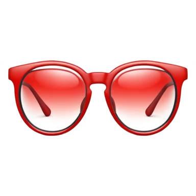 Red Glasses with subtle shine and curved frame edges. sticker