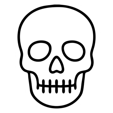 Simple human skull, front facing view sticker
