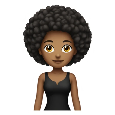 Girl with tan skin and Afro full body black bodycon dress sticker