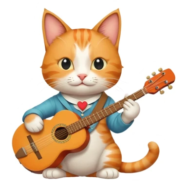 one happy cat dressed as a musician in love with another happy cat dressed as an artist sticker