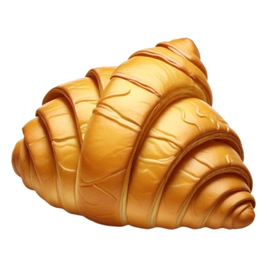 Cinematic golden croissant, perfectly flaky with crisp layers, slightly cracked to reveal buttery soft interior, warm golden glow, highly detailed and inviting. sticker