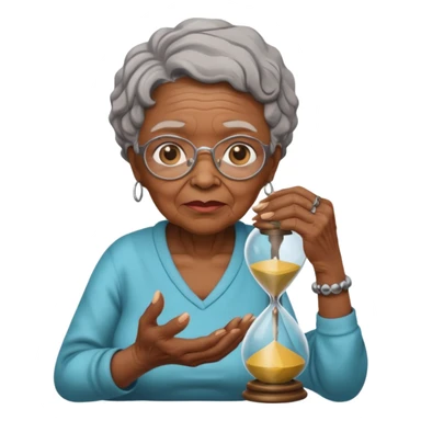 black grandma holding hourglass sticker