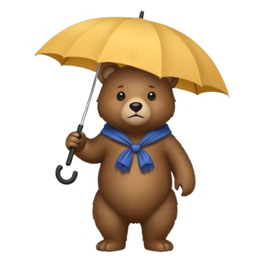 Bear with umbrella sticker