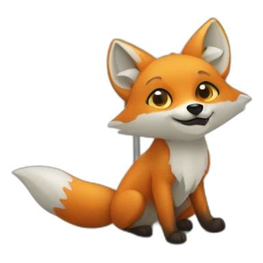 fox fenek under a beach umbrella sticker