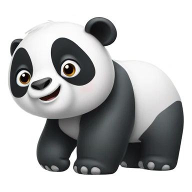 Giant panda with an elephant trunk sticker