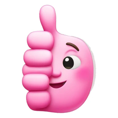 Cute pink thumbs up sticker