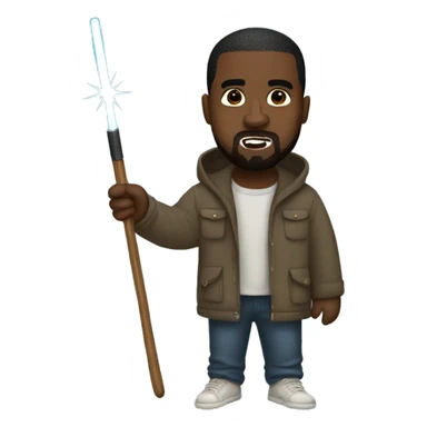 kanye west holding a wand sticker