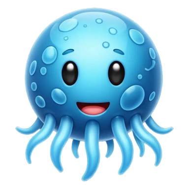 cartoon blue bacterium with flagella sticker