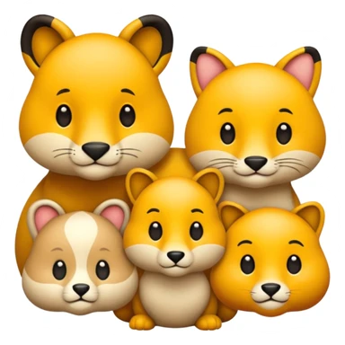 animal group with one male and two females sticker